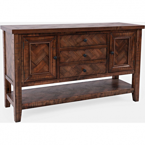 Fairview Server in Distressed Oak Finish Wood